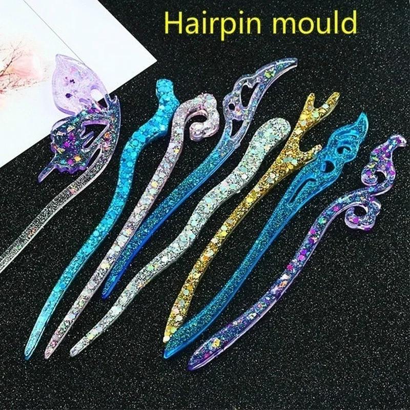 Resin Art Materials - Novo transparente hairpin silicone molde especial
