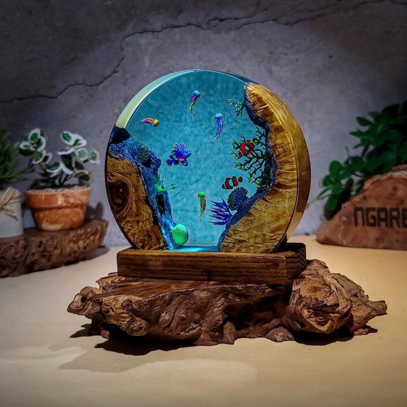 Luminária de Mesa de Resina co - Resin Art Light avaliação e preço